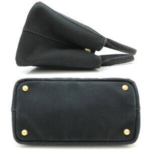 Prada Nero Tote Black Canvas Bag Canapa